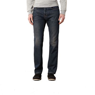 J by Jasper Conran Big and tall designer dark blue tinted straight leg jeans
